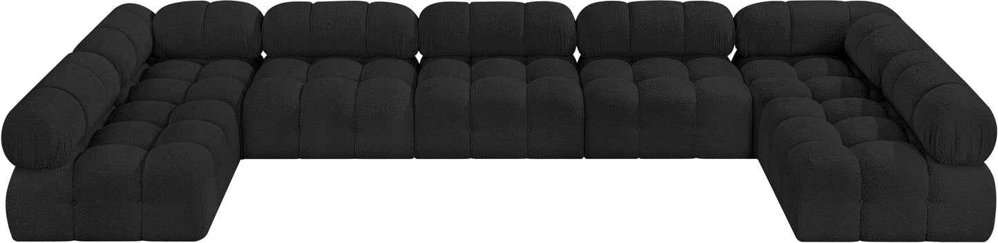 niya black boucle fabric modular sectional sec7a