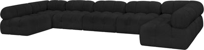 Niya Black Boucle Fabric Modular Sectional Sec7A