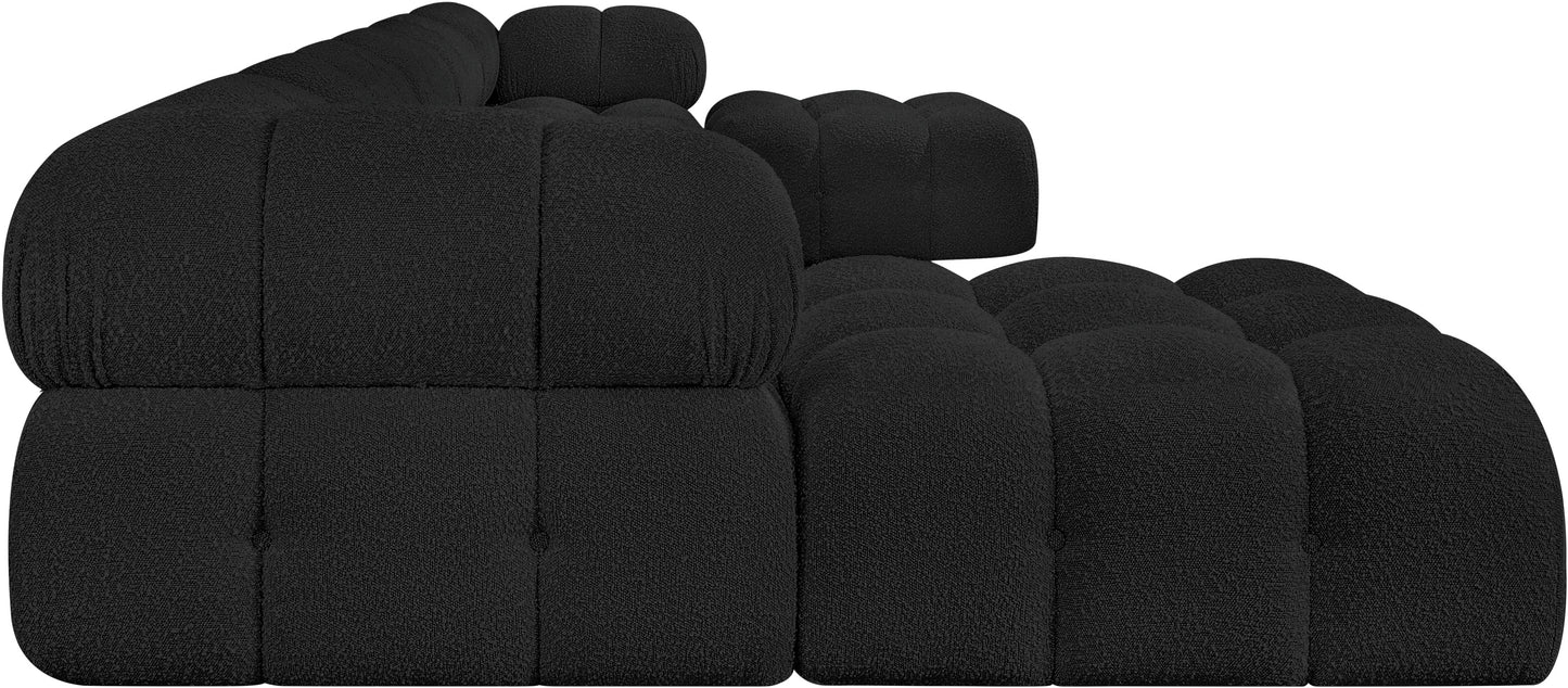 niya black boucle fabric modular sectional sec7b