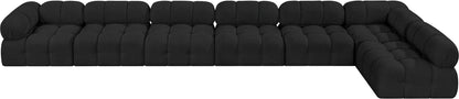 Niya Black Boucle Fabric Modular Sectional Sec7C