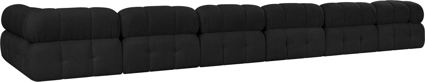 niya black boucle fabric modular sectional sec7c