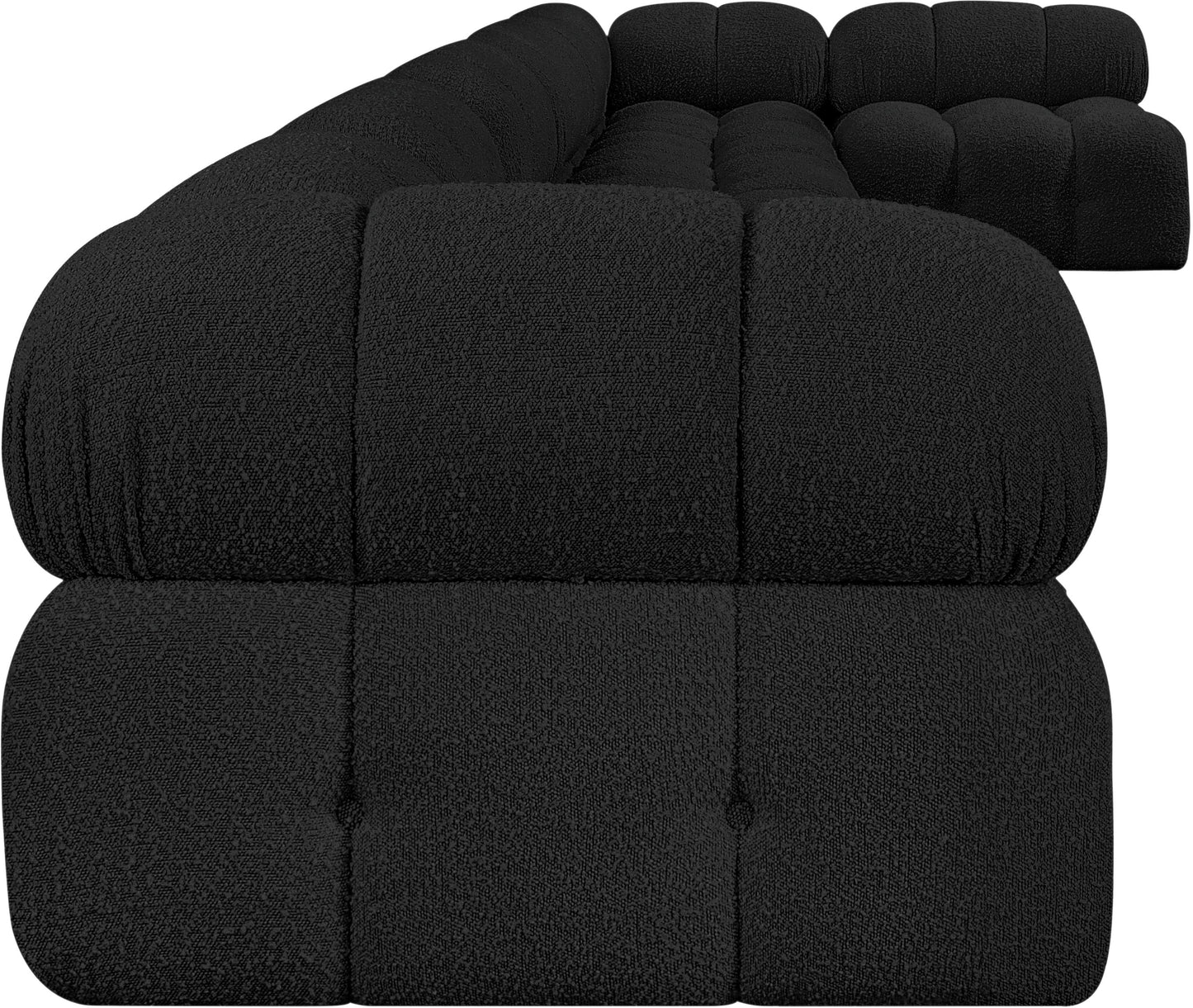 niya black boucle fabric modular sectional sec7c