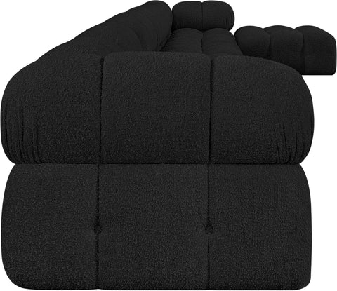 Darcy 204" Black Boucle Fabric Upholstered Sectional, 7-Piece (Style 2)