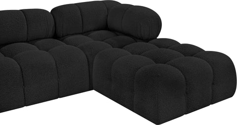 Darcy 204" Black Boucle Fabric Upholstered Sectional, 7-Piece (Style 2)