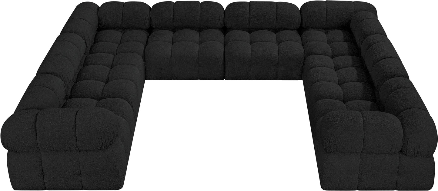 niya black boucle fabric modular sectional sec8a