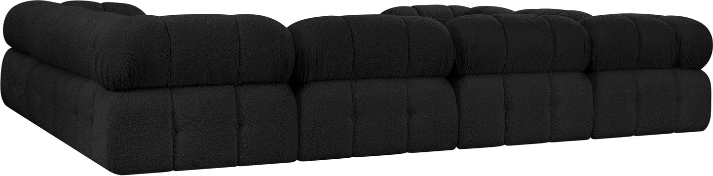 niya black boucle fabric modular sectional sec8a