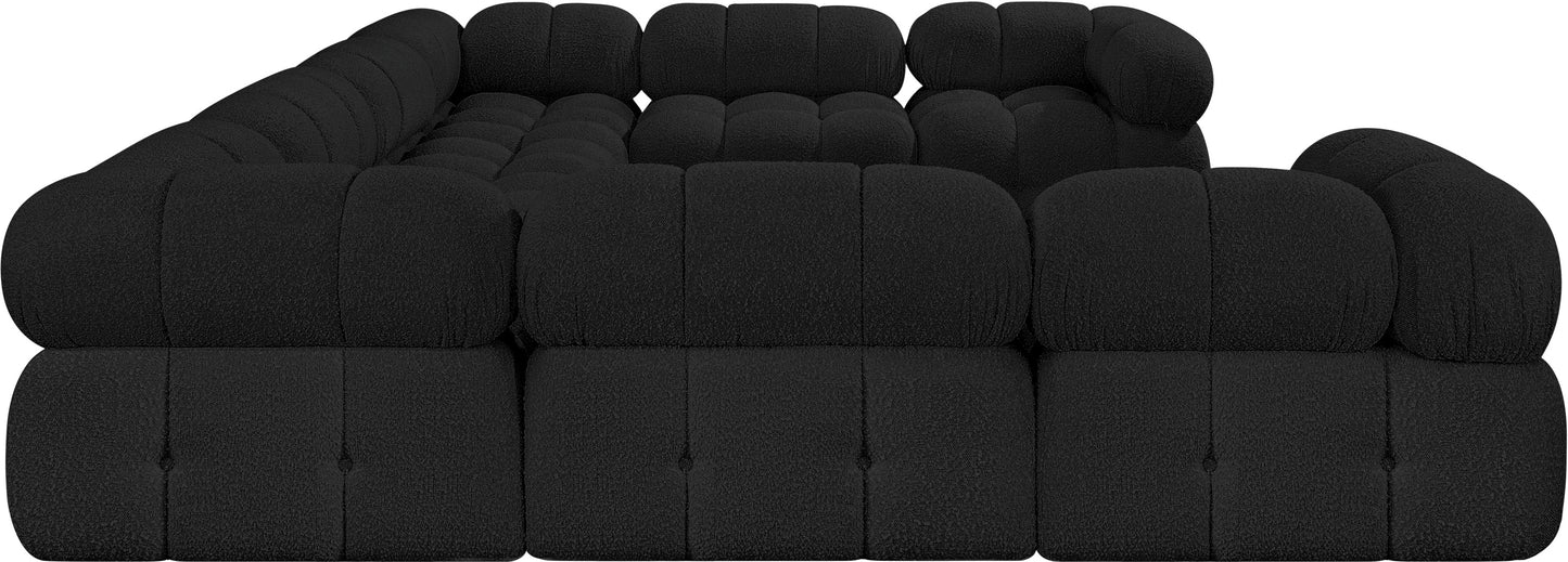 niya black boucle fabric modular sectional sec8a