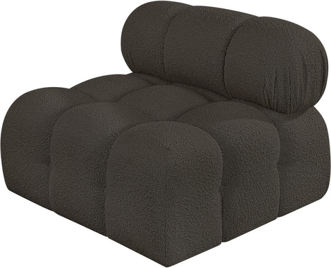 Niya Brown Boucle Fabric Armless Armless