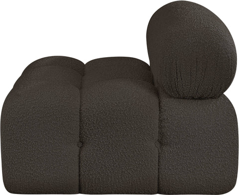 Niya Brown Boucle Fabric Armless Armless