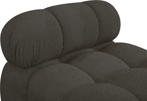 Niya Brown Boucle Fabric Armless Armless