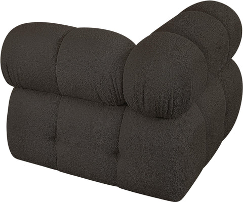 Niya Brown Boucle Fabric Corner Corner