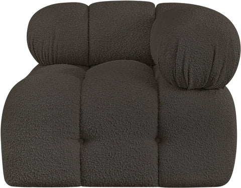 Niya Brown Boucle Fabric Corner Corner