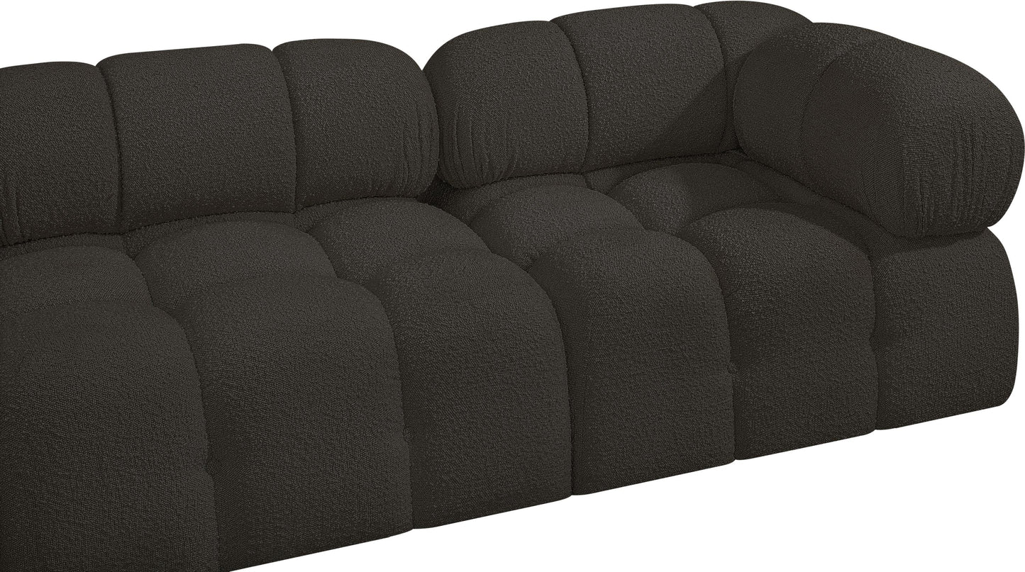 niya brown boucle fabric modular sofa s102a