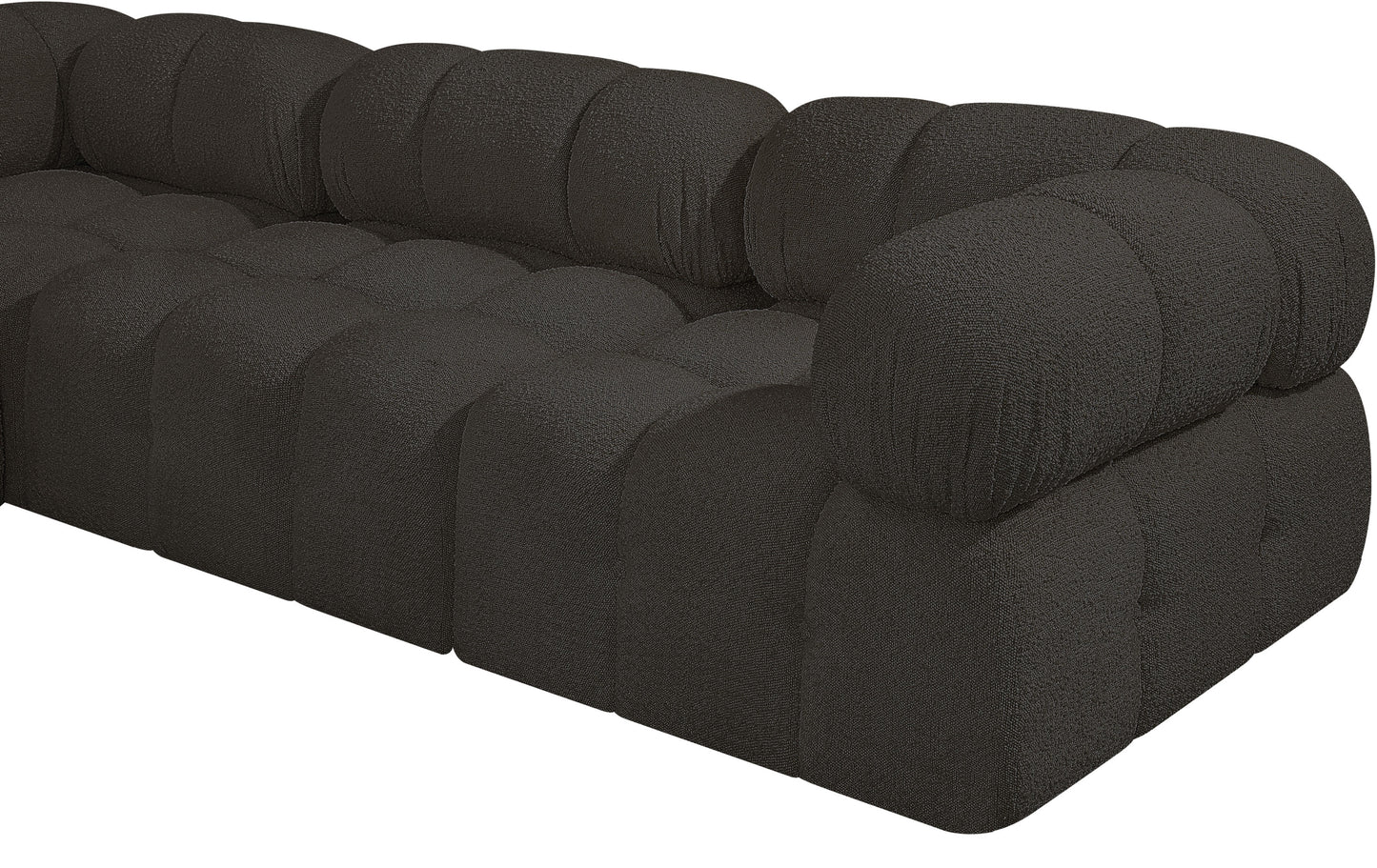 niya brown boucle fabric modular sofa s102a