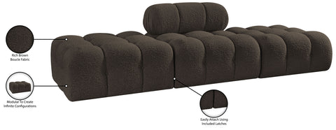 Darcy 102" Brown Boucle Fabric Upholstered Sofa, 3-Piece (Style 2)