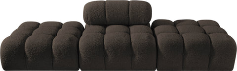 Darcy 102" Brown Boucle Fabric Upholstered Sofa, 3-Piece (Style 2)