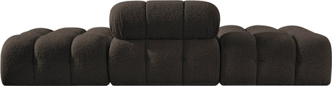 Darcy 102" Brown Boucle Fabric Upholstered Sofa, 3-Piece (Style 2)