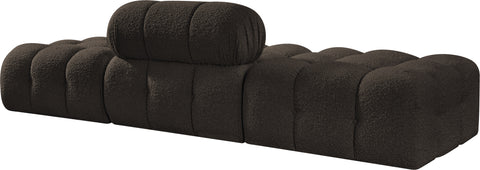 Darcy 102" Brown Boucle Fabric Upholstered Sofa, 3-Piece (Style 2)