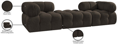 Darcy 102" Brown Boucle Fabric Upholstered Sofa, 3-Piece (Style 3)