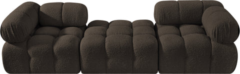 Darcy 102" Brown Boucle Fabric Upholstered Sofa, 3-Piece (Style 3)