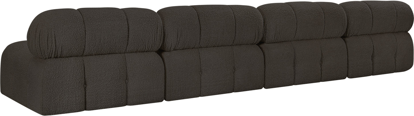 niya brown boucle fabric modular sofa s136b