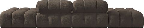 Darcy 136" Brown Boucle Fabric Upholstered Sofa, 4-Piece (Style 2)