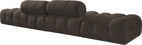 Darcy 136" Brown Boucle Fabric Upholstered Sofa, 4-Piece (Style 2)
