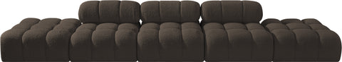 Darcy 170" Brown Boucle Fabric Upholstered Sofa, 5-Piece