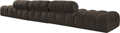 Darcy 170" Brown Boucle Fabric Upholstered Sofa, 5-Piece