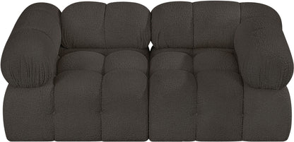 Niya Brown Boucle Fabric Modular Sofa S68A