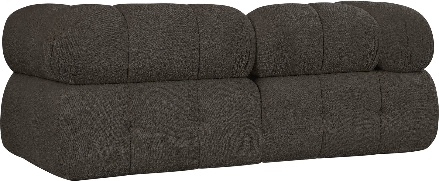 niya brown boucle fabric modular sofa s68a