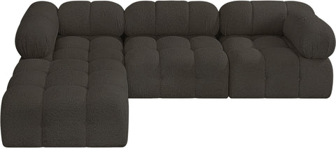 Niya Brown Boucle Fabric Modular Sectional Sec4B