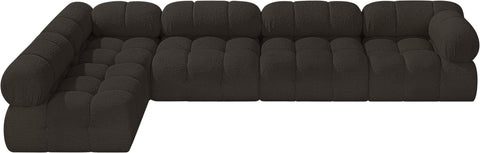 Niya Brown Boucle Fabric Modular Sectional Sec5A