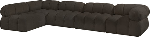 Niya Brown Boucle Fabric Modular Sectional Sec5A