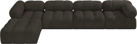 Niya Brown Boucle Fabric Modular Sectional Sec5B