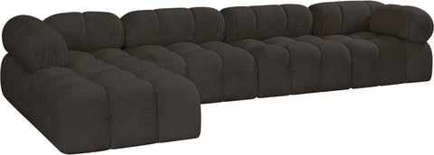 Niya Brown Boucle Fabric Modular Sectional Sec5B