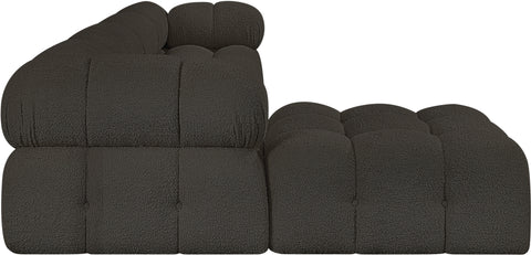 Niya Brown Boucle Fabric Modular Sectional Sec5B