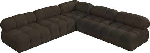 Niya Brown Boucle Fabric Modular Sectional Sec5C