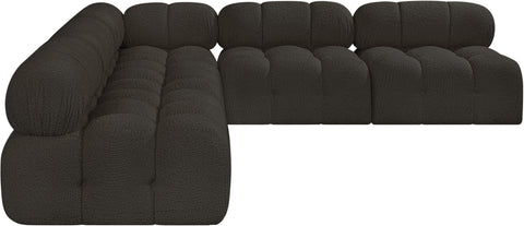 Niya Brown Boucle Fabric Modular Sectional Sec5C