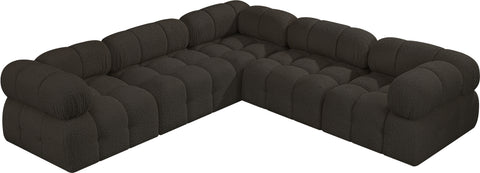 Niya Brown Boucle Fabric Modular Sectional Sec5D