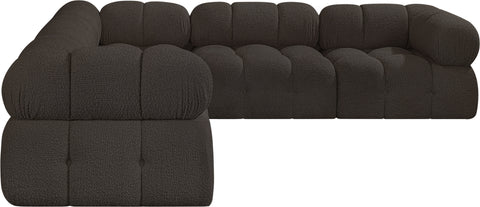 Niya Brown Boucle Fabric Modular Sectional Sec5D