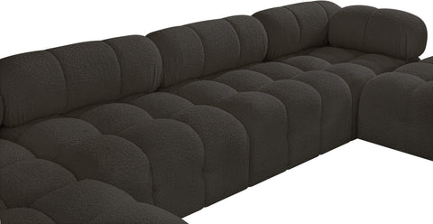 Niya Brown Boucle Fabric Modular Sectional Sec6A