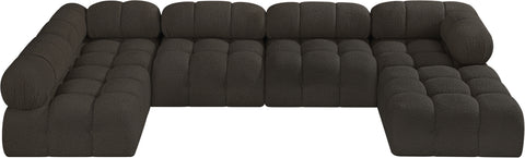 Niya Brown Boucle Fabric Modular Sectional Sec6A