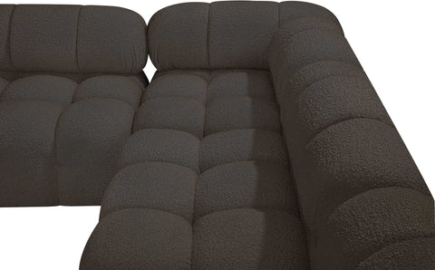 Niya Brown Boucle Fabric Modular Sectional Sec6B