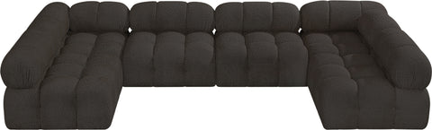 Niya Brown Boucle Fabric Modular Sectional Sec6B