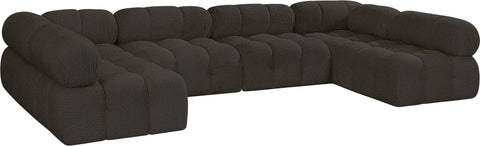 Niya Brown Boucle Fabric Modular Sectional Sec6B