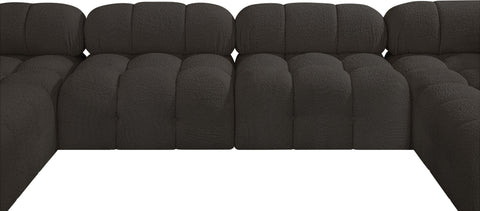 Niya Brown Boucle Fabric Modular Sectional Sec6D