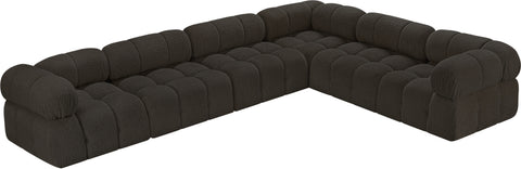 Niya Brown Boucle Fabric Modular Sectional Sec6F