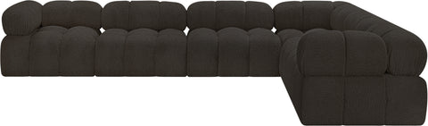 Niya Brown Boucle Fabric Modular Sectional Sec6F