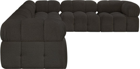 Niya Brown Boucle Fabric Modular Sectional Sec6F